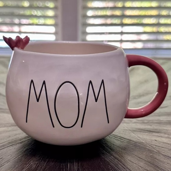 Rae Dunn Other - NWT Rae Dunn Coffee/Tea Mug/Cup White/Pink Flower “MOM” Mother’s Day/Vday/Bday
